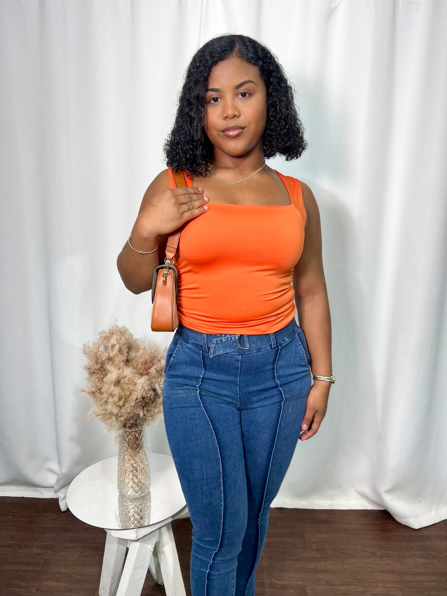 RUCHED SQUARE NECK TOP