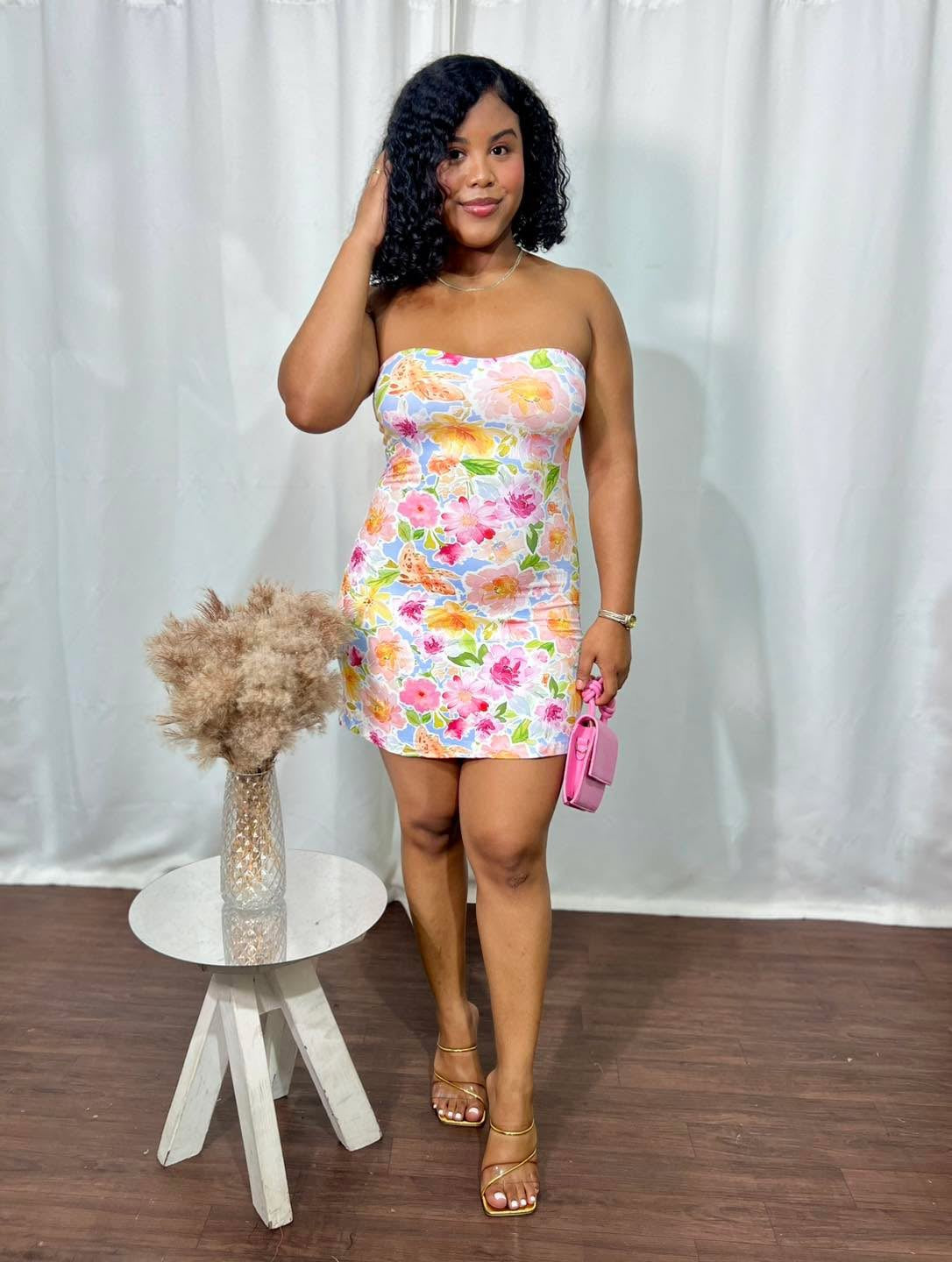 BUSTIER TUBE MINI DRESS