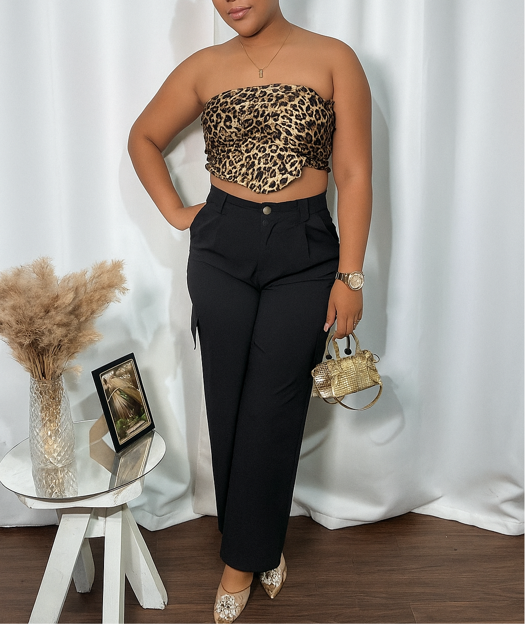 HIGH WAISTED WIDE LEG CARGO PANT