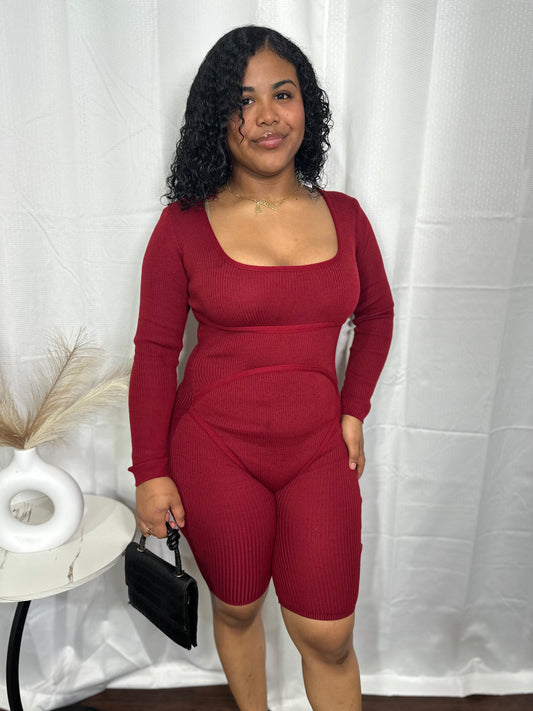 SQUARE NECK SCULPT ROMPER