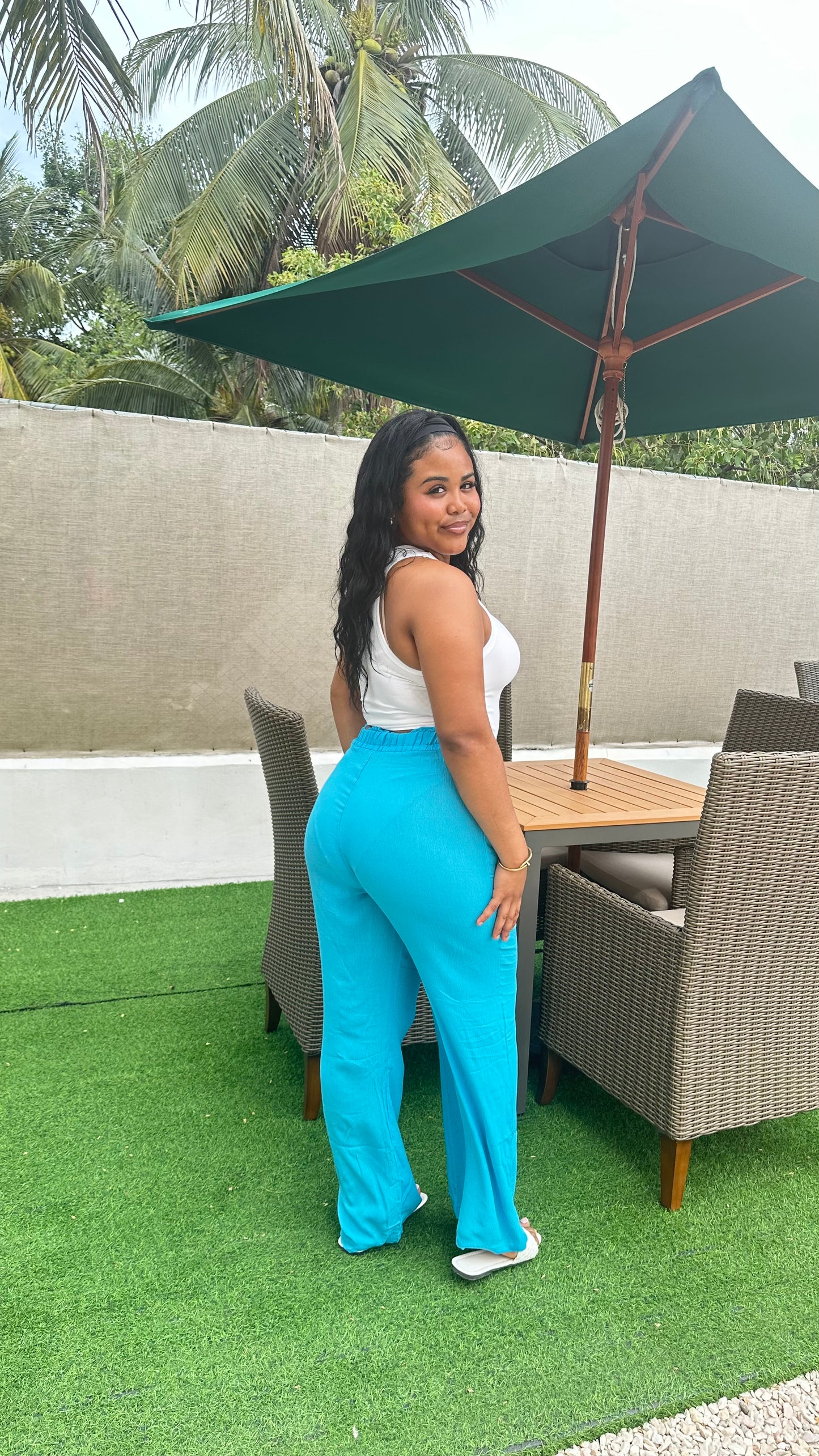 WIDE LEG PAPERBAG WAIST PANTS