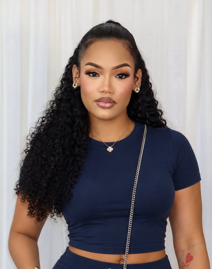 ROUND NECK SHORT SLEEVE CROP TOP