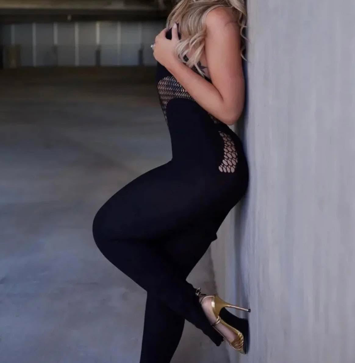 CUTOUT SPANDEX JUMPSUIT