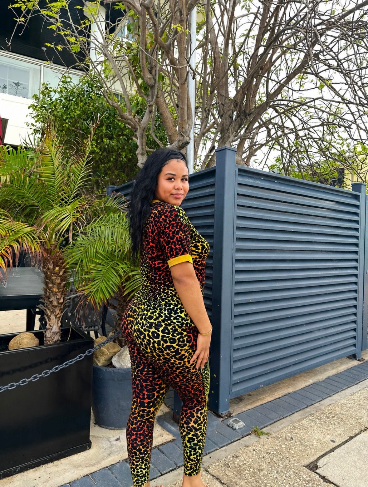 CHEETAH PRINT OMBRE 2-PC SHIRT / LEGGINGS SET