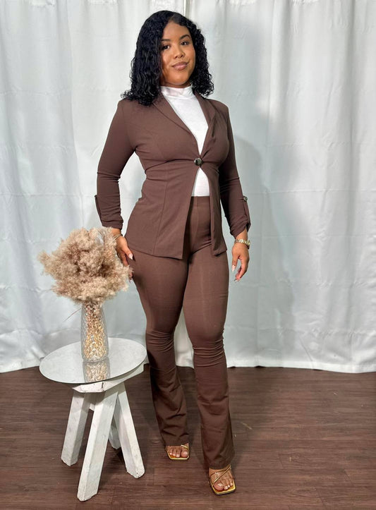 CUFFED LONG SLEEVE BLAZER