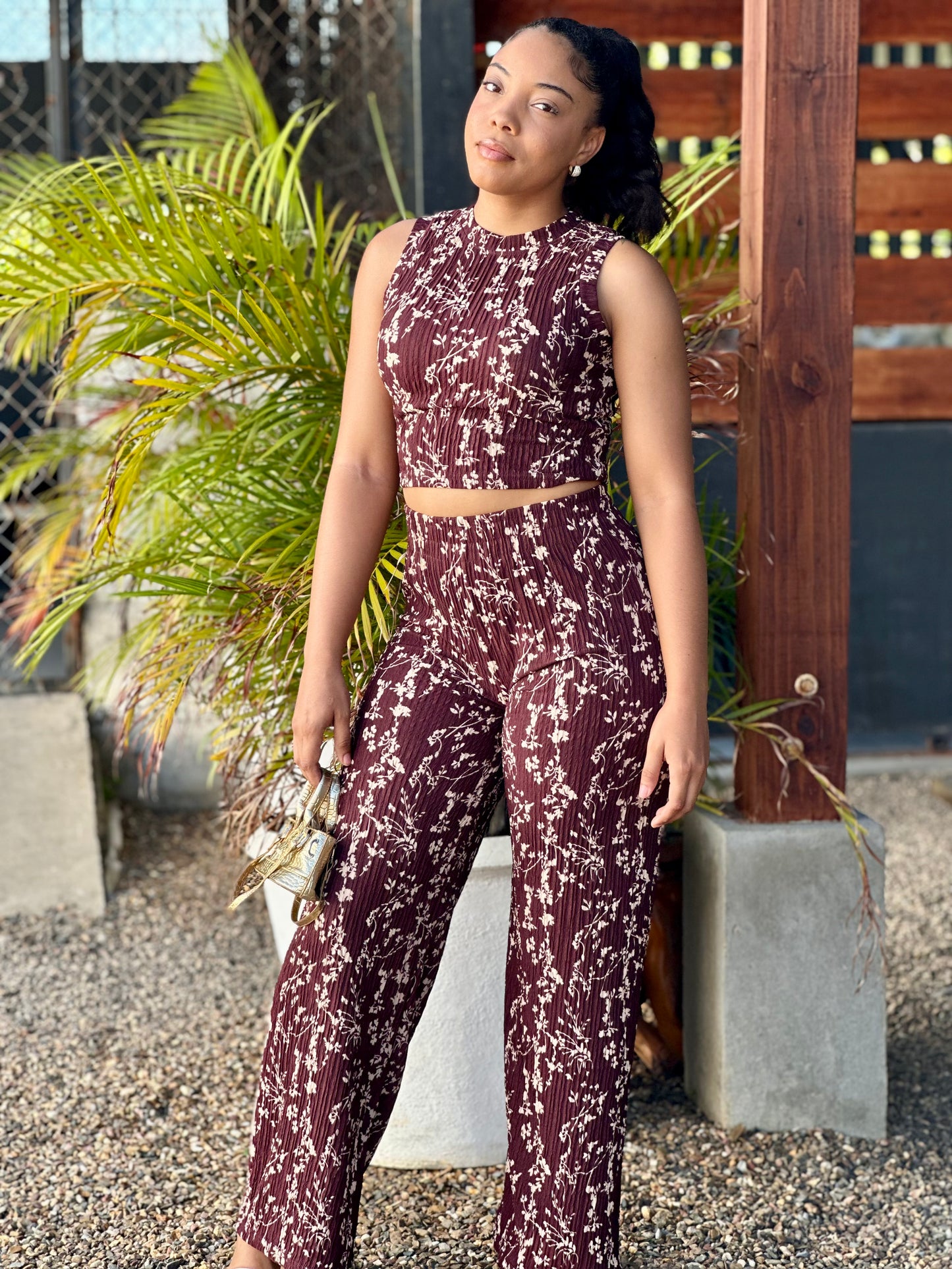 COCOA DAZE CRINKLED PANTS SET