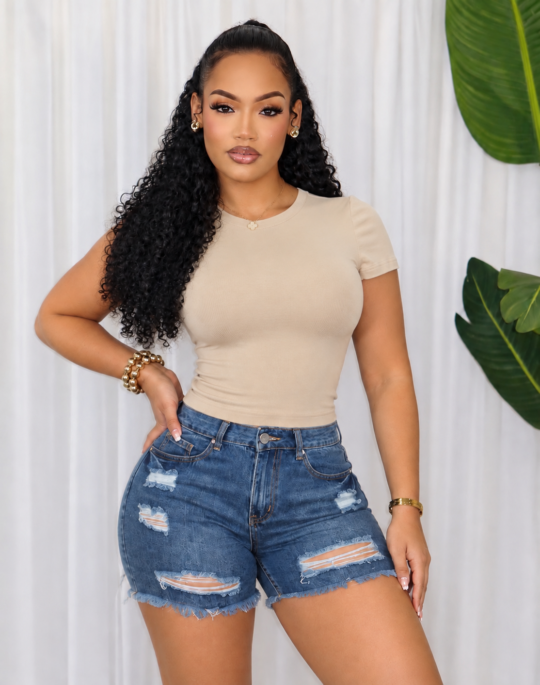 ROUND NECK SHORT SLV BODYBLOUSE