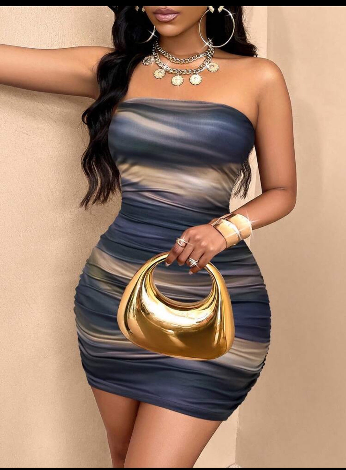 MARBLE TUBE BODYCON DRESS