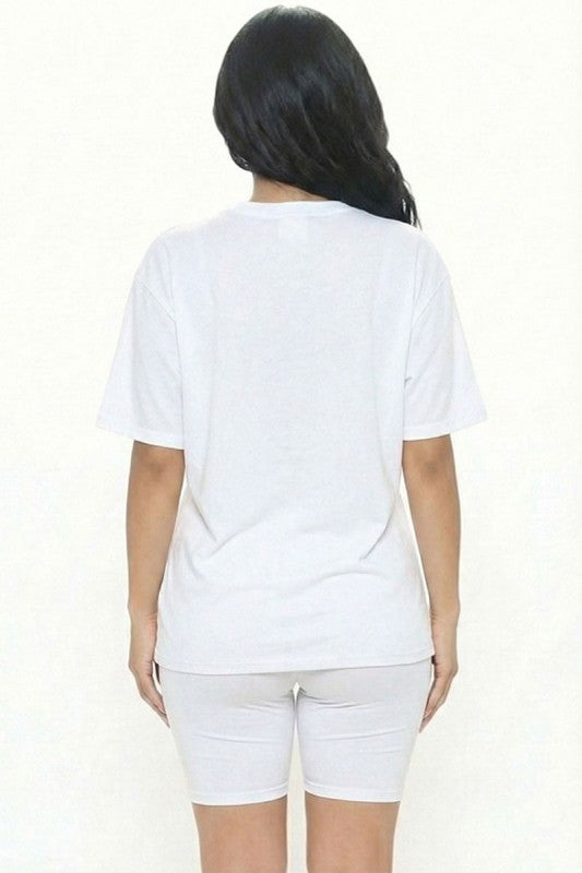 OVERSIZED TEE AND BIKERSHORTS