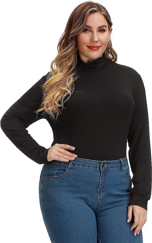 MOCK NECK PUFF LONG SLEEVE TOP