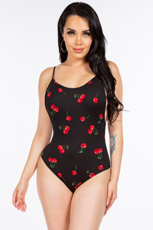 CHERRY-PRINT BODYBLOUSE